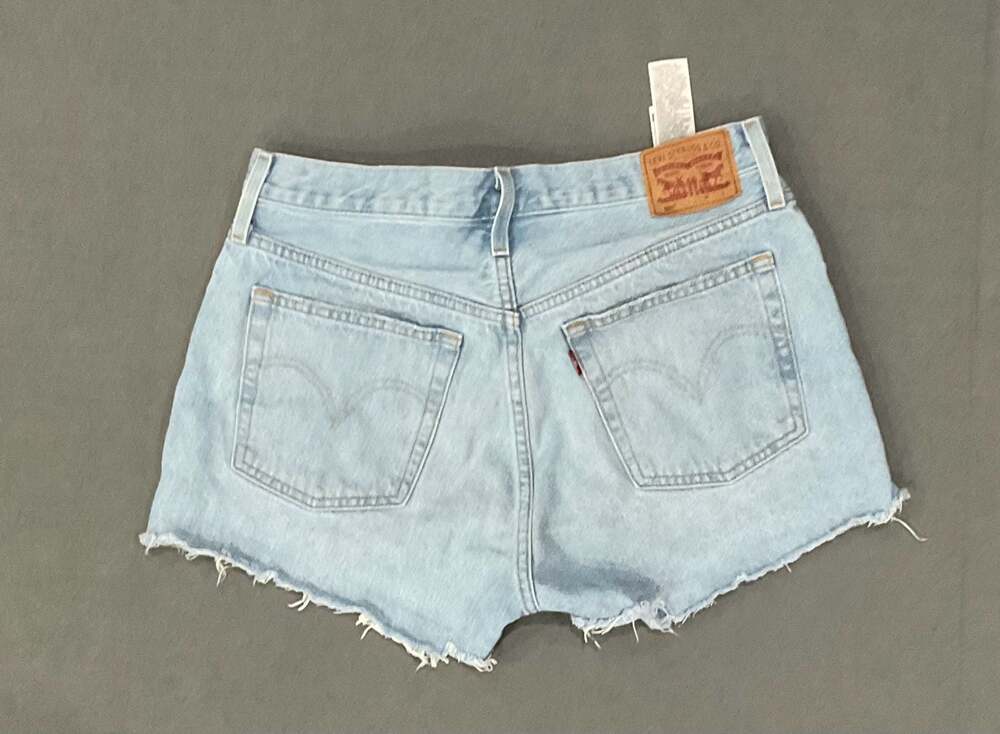 Levi's 501 Original High Rise Women Denim Cutoff Shorts Light Distressed Sz 30
